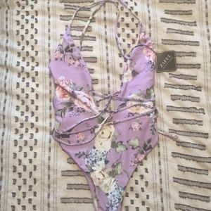 Zaful one piece floral bathing suit